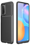Mey İthalat®  Huawei P Smart 2021 Kılıf Auto Focus Karbon Kapak - Siyah