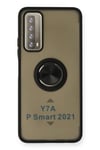 Mey İthalat®  Huawei P Smart 2021 Kılıf Montreal Yüzüklü Silikon Kapak - Siyah