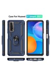 Mey İthalat®  Huawei P Smart 2021 Kılıf Sofya Yüzüklü Silikon Kapak - Lacivert