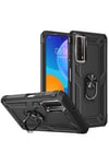 Mey İthalat®  Huawei P Smart 2021 Kılıf Sofya Yüzüklü Silikon Kapak - Siyah