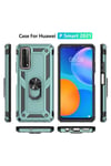 Mey İthalat®  Huawei P Smart 2021 Kılıf Sofya Yüzüklü Silikon Kapak - Yeşil
