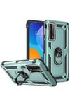 Mey İthalat®  Huawei P Smart 2021 Kılıf Sofya Yüzüklü Silikon Kapak - Yeşil