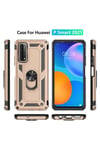Mey İthalat®  Huawei P Smart 2021 Kılıf Sofya Yüzüklü Silikon Kapak - Gold