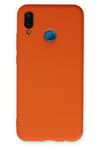 Mey İthalat®  Huawei P20 Lite Kılıf Nano içi Kadife Silikon - Turuncu