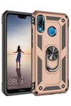 Mey İthalat®  Huawei P20 Lite Kılıf Sofya Yüzüklü Silikon Kapak - Gold