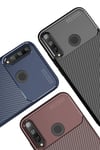Mey İthalat®  Huawei P40 Lite E Kılıf Auto Focus Karbon Kapak - Kahverengi