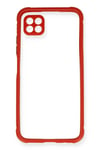 Mey İthalat®  Huawei P40 Lite Kılıf Miami Şeffaf Silikon - Kırmızı