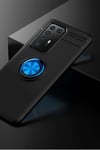 Mey İthalat®  Huawei P40 Pro Kılıf Range Yüzüklü Silikon - Siyah-Mavi