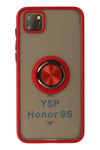 Mey İthalat®  Huawei Y5P Kılıf Montreal Yüzüklü Silikon Kapak - Kırmızı