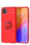 Mey İthalat®  Huawei Y5P Kılıf Range Yüzüklü Silikon - Kırmızı