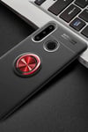 Mey İthalat®  Huawei Y6P Kılıf Range Yüzüklü Silikon - Siyah-Kırmızı