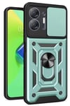 Mey İthalat®  İnfinix Hot 30 5G Kılıf Pars Lens Yüzüklü Silikon - Yeşil