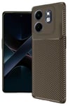 Mey İthalat®  İnfinix Smart 9 Kılıf Auto Focus Karbon Kapak - Kahverengi