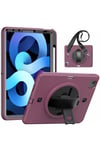 Mey İthalat®  iPad Pro 11 (2020) Kılıf Strap-C Otterbox Tablet Kapak - Mürdüm