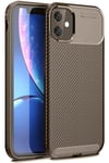 Mey İthalat®  iPhone 11 Kılıf Auto Focus Karbon Kapak - Kahverengi