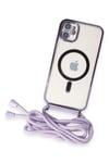 Mey İthalat®  iPhone 11 Kılıf Divo Lazer Askılı Magsafe Kapak - Lila