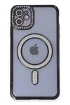 Mey İthalat®  iPhone 11 Kılıf Joke Simli Magneticsafe Kılıf - Siyah
