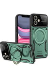 Mey İthalat®  iPhone 11 Kılıf Joy Lens Standlı Kapak - Koyu Yeşil