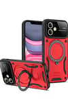 Mey İthalat®  iPhone 11 Kılıf Joy Lens Standlı Kapak - Kırmızı