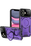 Mey İthalat®  iPhone 11 Kılıf Joy Lens Standlı Kapak - Mor