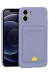 Mey İthalat®  iPhone 11 Kılıf Kelvin Kartvizitli Silikon - Lila