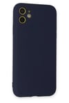Mey İthalat®  iPhone 11 Kılıf Nano içi Kadife Silikon - Lacivert