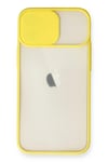 Mey İthalat®  iPhone 11 Kılıf Palm Buzlu Kamera Sürgülü Silikon - Sarı