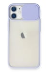 Mey İthalat®  iPhone 11 Kılıf Palm Buzlu Kamera Sürgülü Silikon - Lila