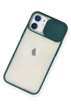Mey İthalat®  iPhone 11 Kılıf Palm Buzlu Kamera Sürgülü Silikon - Yeşil