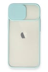 Mey İthalat®  iPhone 11 Kılıf Palm Buzlu Kamera Sürgülü Silikon - Turkuaz