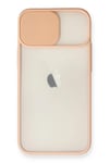 Mey İthalat®  iPhone 11 Kılıf Palm Buzlu Kamera Sürgülü Silikon - Pembe