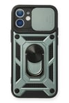 Mey İthalat®  iPhone 11 Kılıf Pars Lens Yüzüklü Silikon - Yeşil