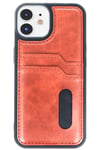 Mey İthalat®  iPhone 11 Kılıf Sara Kartvizitli Deri Kılıf - Taba