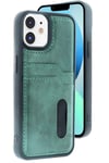 Mey İthalat®  iPhone 11 Kılıf Sara Kartvizitli Deri Kılıf - Koyu Yeşil