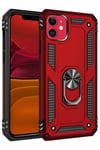 Mey İthalat®  iPhone 11 Kılıf Sofya Yüzüklü Silikon Kapak - Kırmızı