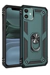 Mey İthalat®  iPhone 11 Kılıf Sofya Yüzüklü Silikon Kapak - Yeşil