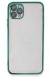 Mey İthalat®  iPhone 11 Pro Kılıf  Lensli Silikon - Yeşil