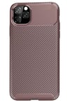 Mey İthalat®  iPhone 11 Pro Kılıf Auto Focus Karbon Kapak - Kahverengi