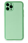 Mey İthalat®  iPhone 11 Pro Kılıf Coco Deri Silikon Kapak - Açık Yeşil