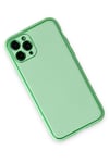Mey İthalat®  iPhone 11 Pro Kılıf Coco Deri Silikon Kapak - Açık Yeşil