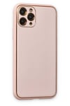 Mey İthalat®  iPhone 11 Pro Kılıf Coco Deri Silikon Kapak - Pudra