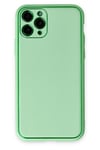 Mey İthalat®  iPhone 11 Pro Kılıf Coco Deri Silikon Kapak - Açık Yeşil