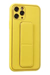 Mey İthalat®  iPhone 11 Pro Kılıf Coco Deri Standlı Kapak - Sarı