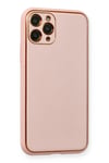 Mey İthalat®  iPhone 11 Pro Kılıf Coco Deri Silikon Kapak - Pembe