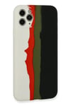 Mey İthalat®  iPhone 11 Pro Kılıf Ebruli Lansman Silikon - Beyaz-Siyah