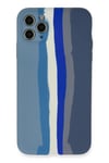 Mey İthalat®  iPhone 11 Pro Kılıf Ebruli Lansman Silikon - Mavi-Gri
