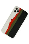 Mey İthalat®  iPhone 11 Pro Kılıf Ebruli Lansman Silikon - Beyaz-Siyah