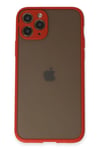 Mey İthalat®  iPhone 11 Pro Kılıf Montreal Silikon Kapak - Kırmızı