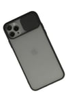 Mey İthalat®  iPhone 11 Pro Kılıf Palm Buzlu Kamera Sürgülü Silikon - Siyah