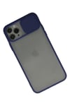 Mey İthalat®  iPhone 11 Pro Kılıf Palm Buzlu Kamera Sürgülü Silikon - Lacivert